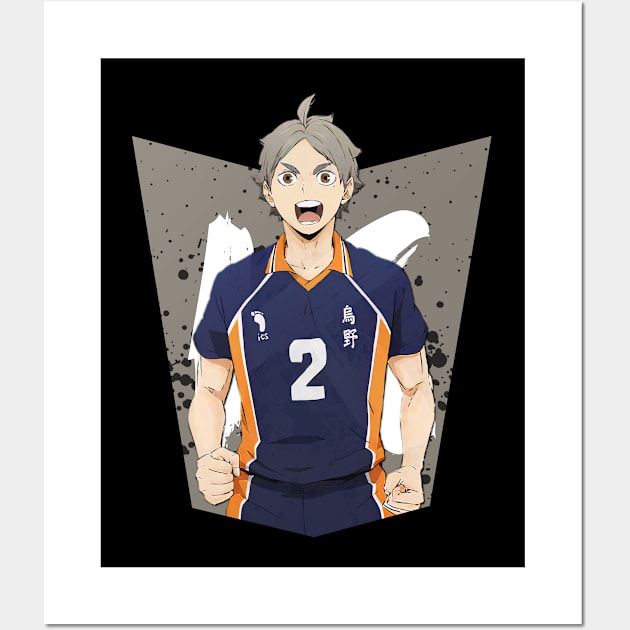 Haikyuu!!: Sugawara Koshi Ink Design Wall Art by InalZ